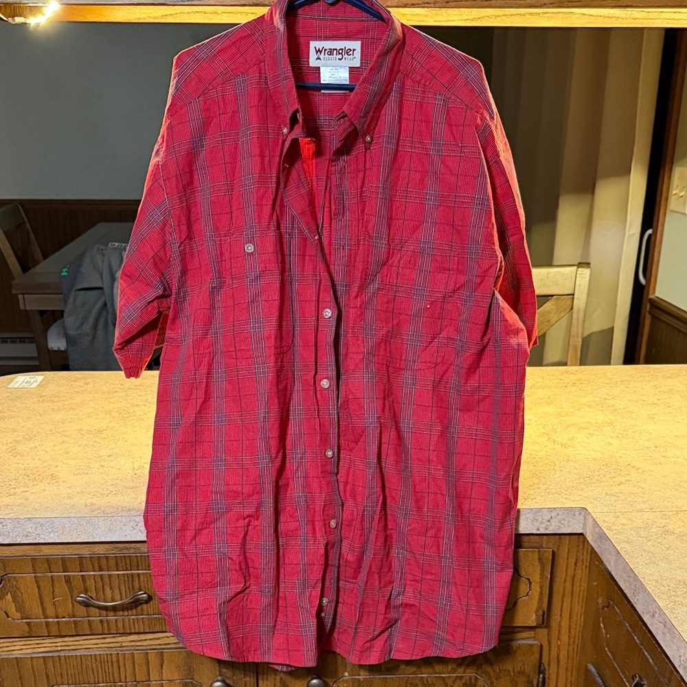 Wrangler Men's Red Checkered Shirt Jacket